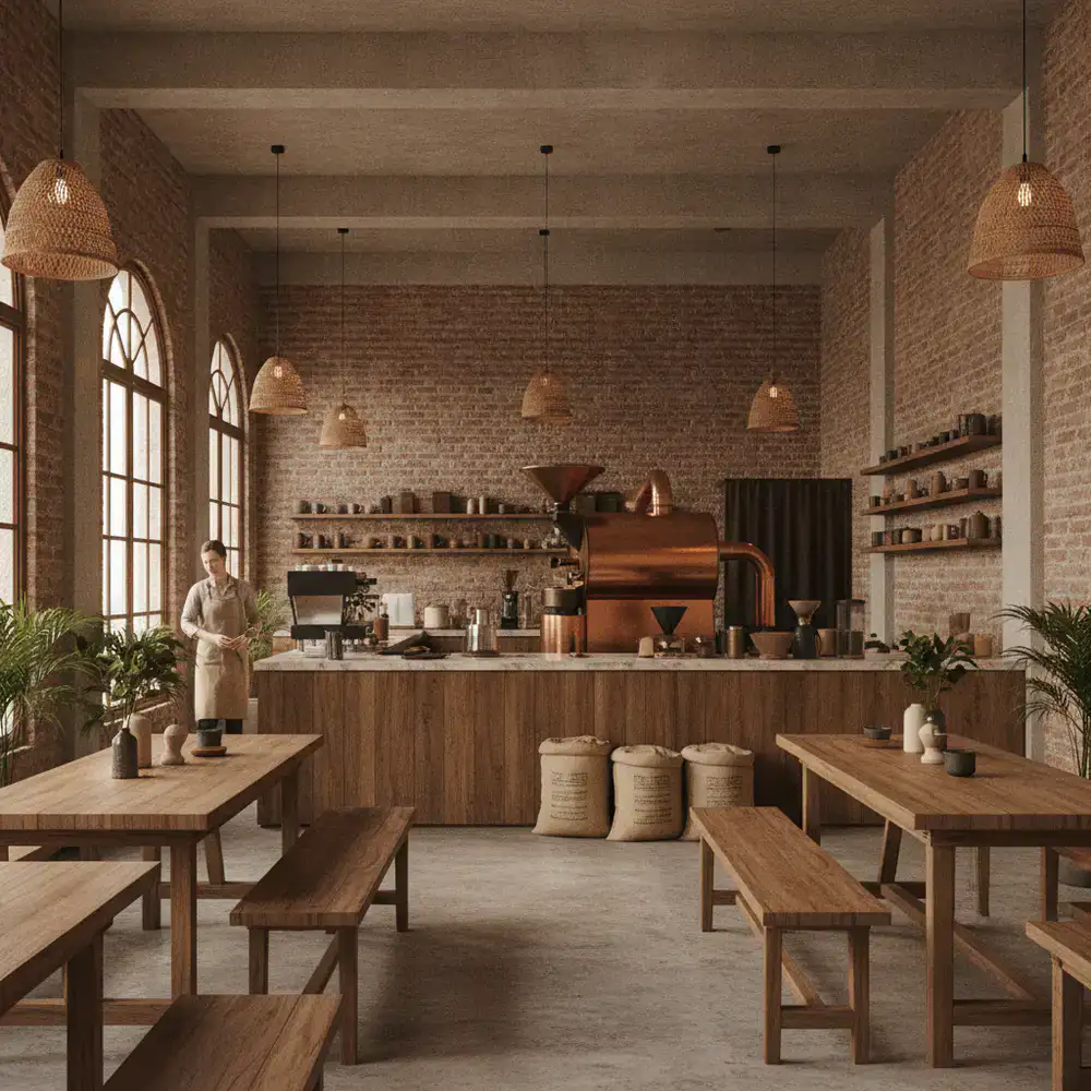 The interior of Gaflixot Roastery in Banani, Dhaka